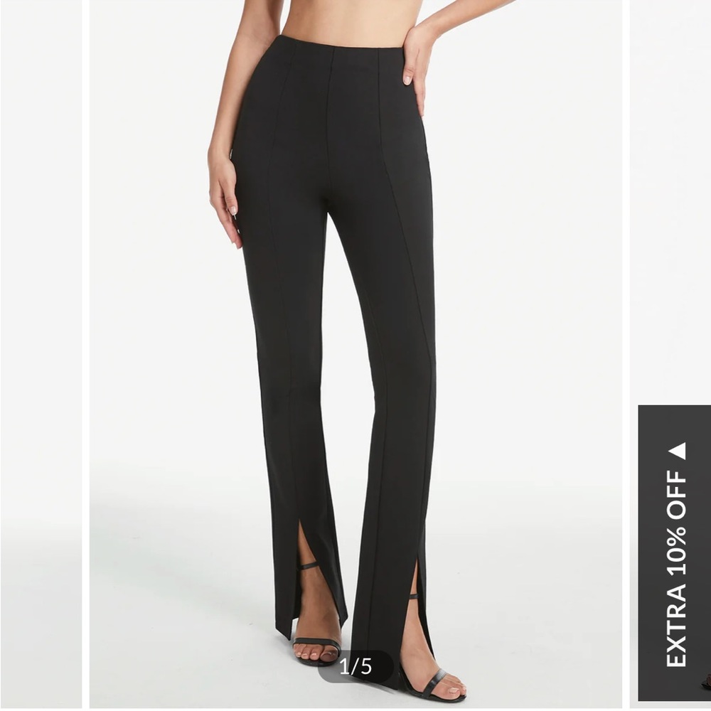 High waisted flare split trousers
